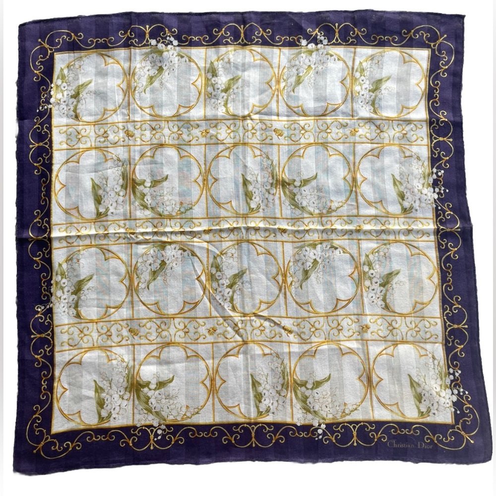 Christian Dior Floral Handkerchief / Scarf